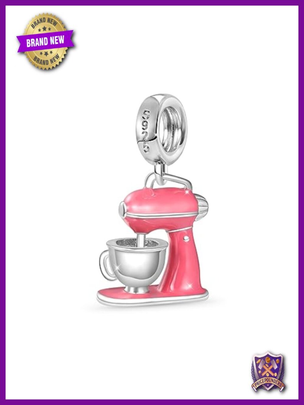 925 Sterling Silver Baker Mixer Charm Pendant for Bracelet Necklace Women Gift